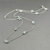 Estate Tiffany & Co. Peretti Platinum 2.53ctw Aquamarine Color By The Yard Necklace