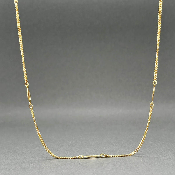 Estate 18K Y Gold 23.25” Station Necklace