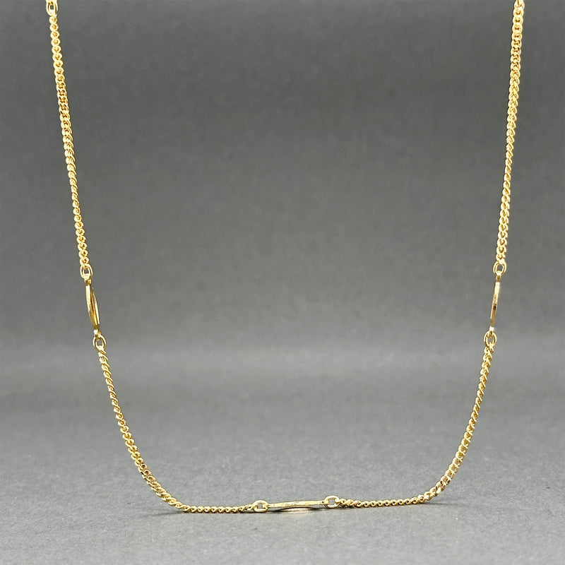 Estate 18K Y Gold 23.25” Station Necklace