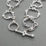 Estate Judith Ripka 18K W Gold 5.80ctw Diamond Garland Circle Necklace