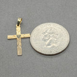 Estate 14K Y Gold 27.7mm Cross Pendant