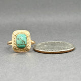 Estate Art Deco 10K R Gold 1.63ct Turquoise Ring