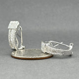 Estate 18K W Gold 1.02ctw G-H/VS1-SI2 Diamond J Hoop Earrings