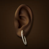 Estate 14K Y Gold 1.34ctw H-I/SI2-I1 Diamond In/Out Hoop Earrings