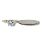 14K Y Gold Braided Band Solitaire Engagement Ring Mounting