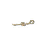 14K Y Gold 0.03ctw G/I1 Single Diamond Cross with Beaded Tips