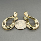 Estate 14K Y Gold Electroformed Teardrop Hoop Earrings