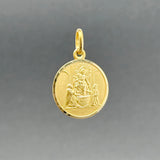 Estate 18K Y Gold Ave Maria Pendant