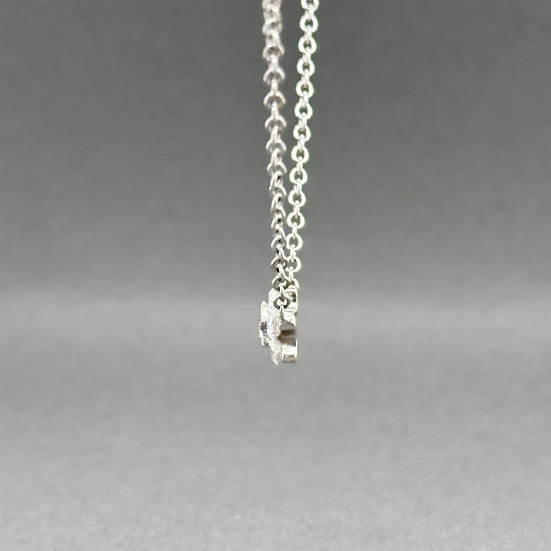 Estate 18K W Gold 0.39ctw Diamond Star Cluster Necklace