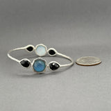 Estate Ippolita SS Quartz & Onyx Doublet Bangle Bracelet