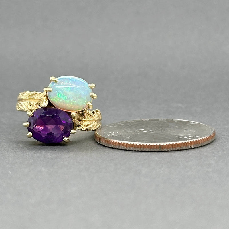 Estate 14K Y Gold 1.62ct Amethyst & 0.93ctw Opal Ring