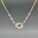 Estate 14K TT Gold 0.70ct Citrine & 0.28ctw Diamond Halo Necklace