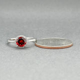 Estate 14K W Gold 1.17ct Garnet & 0.05ctw Diamond Ring