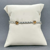 Estate Jai SS 3.52ctw Citrine Station Bracelet