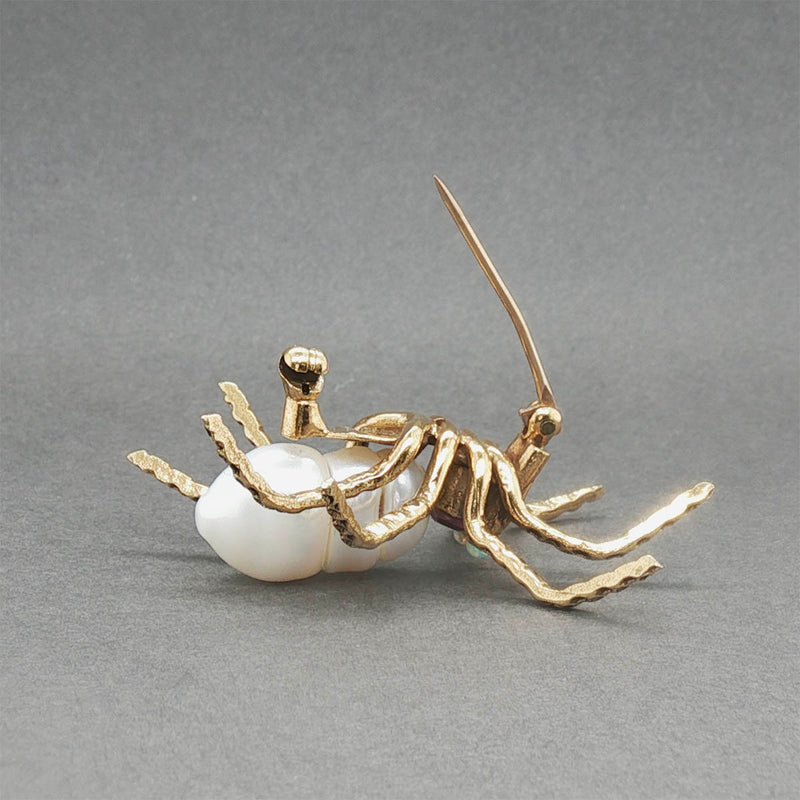 Estate Retro 14K Y Gold 0.17ctw Multigem Spider Brooch