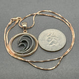 Estate 14K R Gold SS Wave Pendant