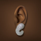 Estate 14 & 18K Y Gold 5.18ctw Diamond Kidney Clip On Earrings