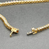 Estate 18K Y Gold 10.26ctw F-G/VS1-2 Diamond Riviere Tennis Necklace