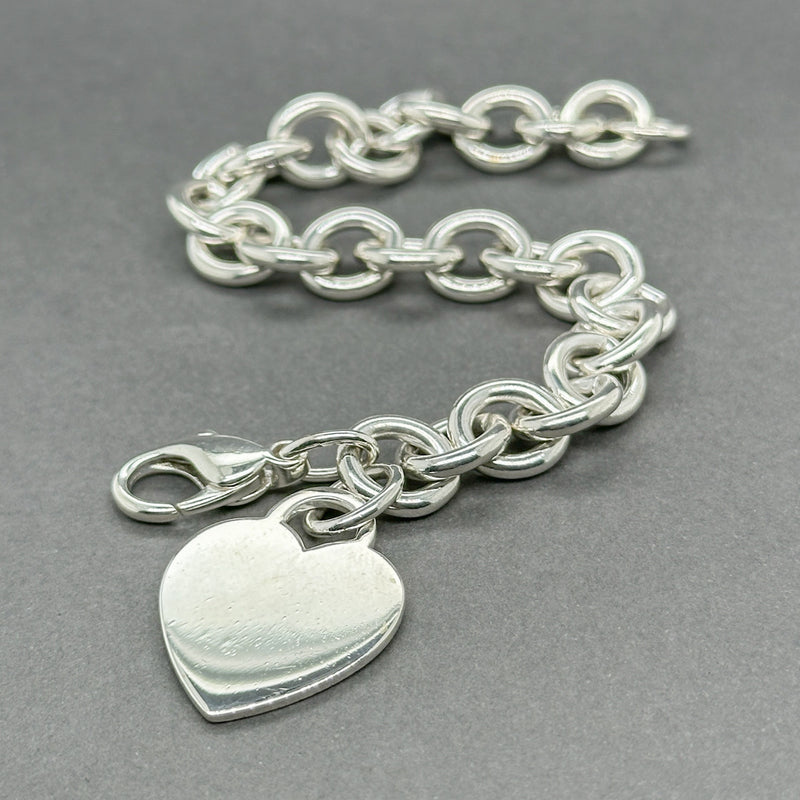 Estate Tiffany & Co. SS Heart Tag Charm Bracelet