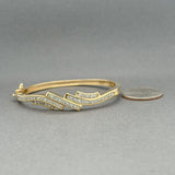 Estate 14K Y Gold 2.21ctw I-J/SI2-I1 Diamond Bangle Bracelet