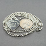 Estate Tiffany & Co. SS Heart Tag 34” Pendant