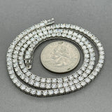 Estate 14K W Gold 16.27ctw H-I/SI2-I1 Diamond Tennis Necklace