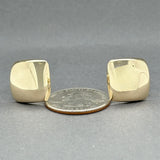 Estate 14K Y Gold Square Button Clip On Earrings