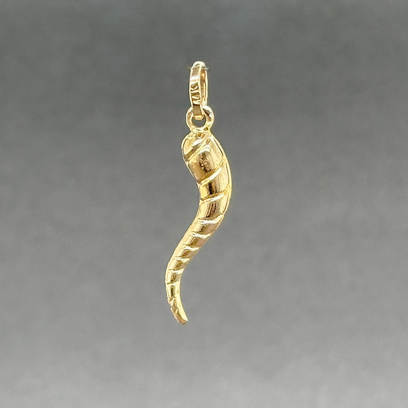 Estate 14K Y Gold 23.50mm Spiral Italian Horn Pendant