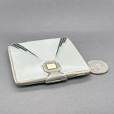 Estate SS White & Black Enamel Makeup Compact