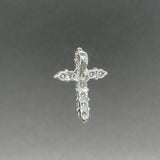 Estate 10K W Gold 0.85ctw I-J/SI2-I1 Diamond Cross Pendant