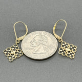Estate 14K Y Gold Quarter Foil Dangle Earrings