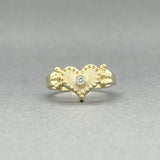 Estate 14K Y Gold 0.04ct G/VS1 Diamond Heart Ring