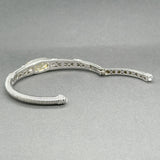 Estate Judith Ripka SS 18 Citrine & Diamond Cuff Bracelet