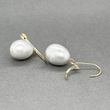 Estate 14K Y Gold Grey Freshwater Pearl Drop Earrings