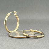 Estate 14K Y Gold 21.1mm Hoop Earrings