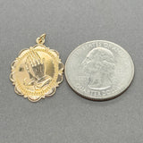 Estate 14K Y Gold Serenity Prayer Hands Pendant