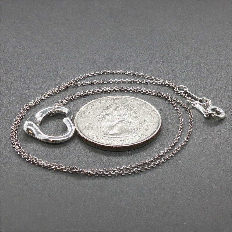 Estate Tiffany & Co. SS Peretti 16mm Open Heart Pendant