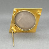 Estate Victorian 18K Y Gold Enamel Locket Pin