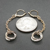 Estate 14K TT Gold Chain Drop Earrings