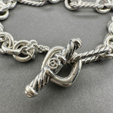 Estate David Yurman SS 18 Heart Cable Collectibles Bracelet