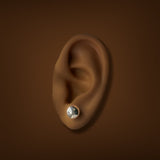 Estate 14K W Gold 8mm Ball Earring