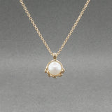 Estate Tiffany & Co. Picasso 18K Y Gold Pearl Olive Leaf Pendant