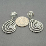 Estate David Yurman SS 0.17ctw H-I/SI1-2 Diamond Cable Classic Teardrop Earrings