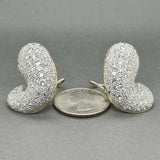 Estate 14 & 18K Y Gold 5.18ctw Diamond Kidney Clip On Earrings