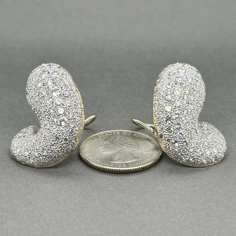 Estate 14 & 18K Y Gold 5.18ctw Diamond Kidney Clip On Earrings