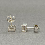Estate 14K W Gold 0.16ctw K/I1 Diamond Square Stud Earrings