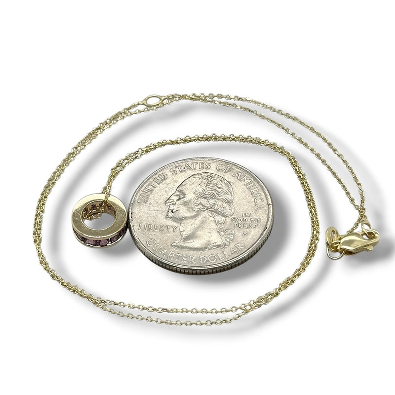 14K Y Gold 0.39ctw Amethyst Rondell Pendant