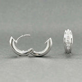Estate 18K W Gold 0.12ctw I/SI1 Diamond Huggie Earrings