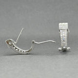 Estate 18K W Gold 1.02ctw G-H/VS1-SI2 Diamond J Hoop Earrings