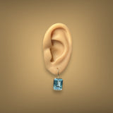 Estate 14K Y Gold 19.99ctw Blue Topaz Drop Earrings